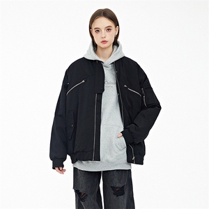 现货 2色秋冬带帽可拆卸飞行服外套棉服夹克图片