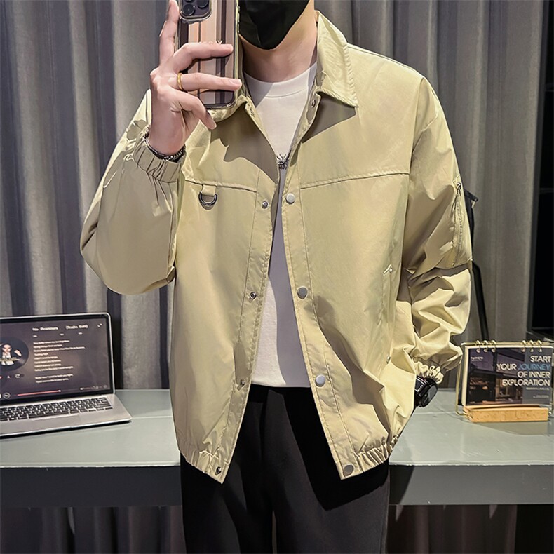 新款社会小伙秋冬男时尚工装夹克男店主外套JK802-P78控128卡其，男装夹克，星座301B-1