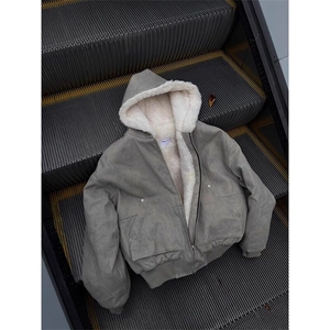 【有货】大理石座山雕外套仿水貂毛加绒加厚帆布棉服 MY266特P138图片