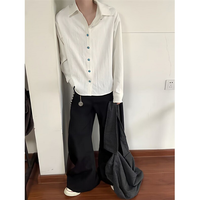 1506/QS4200/P55外贸工厂男装秋季抗皱免烫纯色长袖衬衫,男装衬衫,星座1506
