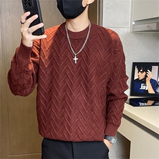 5325-特P68简约潮牌宽松ing纯色宽松外套男生港风毛衣打底衫，男装T恤，电商D310B-1