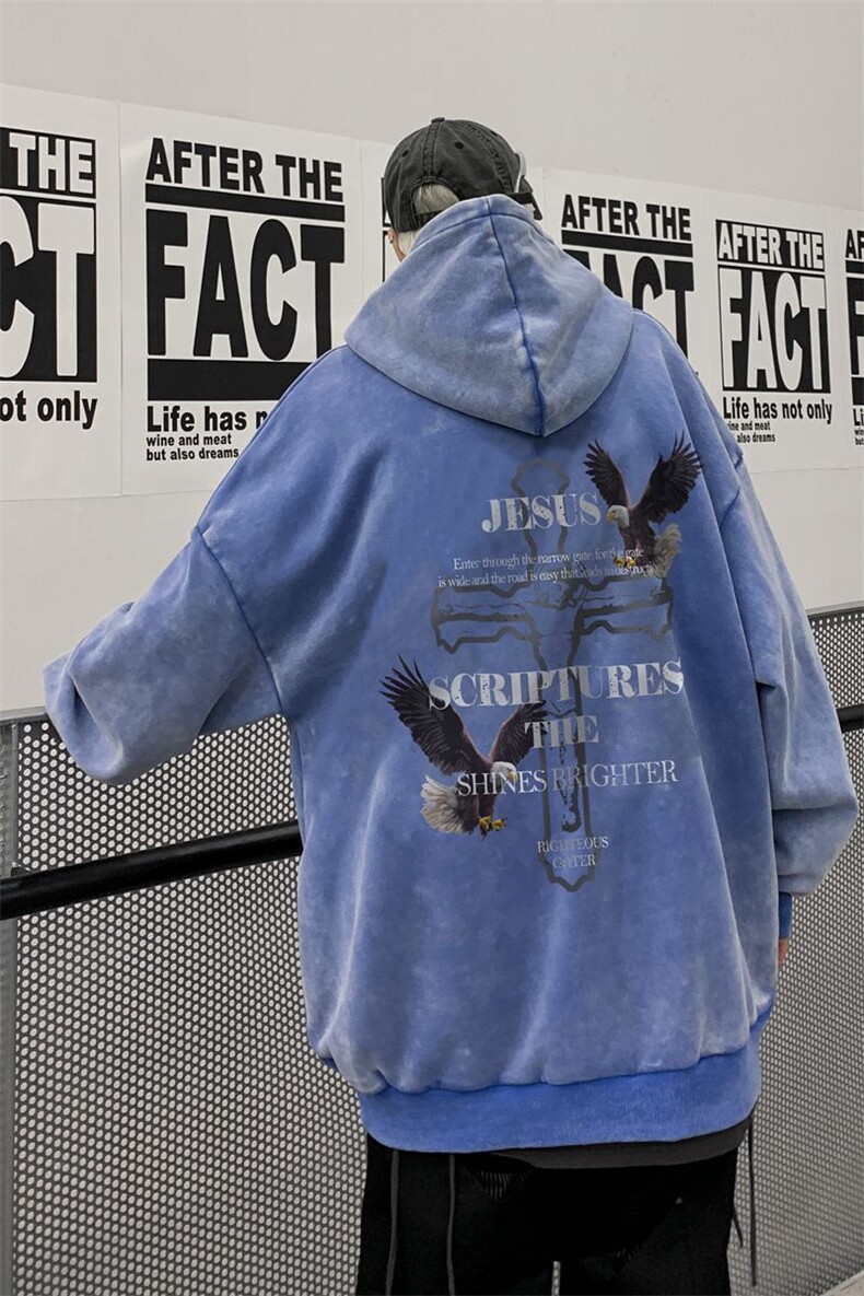 XZ301B-JB7870-P68秋装新款重磅水洗复古松连帽卫衣（加绒78）,男装卫衣,星座301B