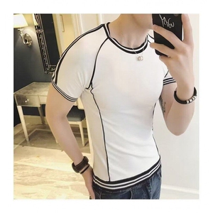 新款! 高质量T恤ins潮标准短袖春季城市风貌潮流男时尚 T62001图片