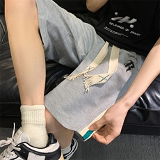 2025夏季新款华夫格沙滩五分裤男女休闲中裤宽松短裤衩K1070-P26，男装牛仔裤，星座207