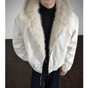 现货螺纹拼接座山雕棉服美式连帽重磅情侣外套A170-M911-P138图片