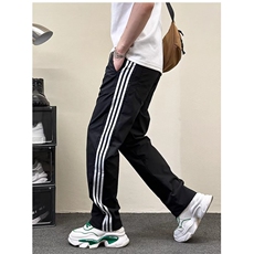 GX6115P35美式条纹休闲裤男女款速干侧三条杠宽松直筒情侣运动裤，女装休闲裤，星座1108-5