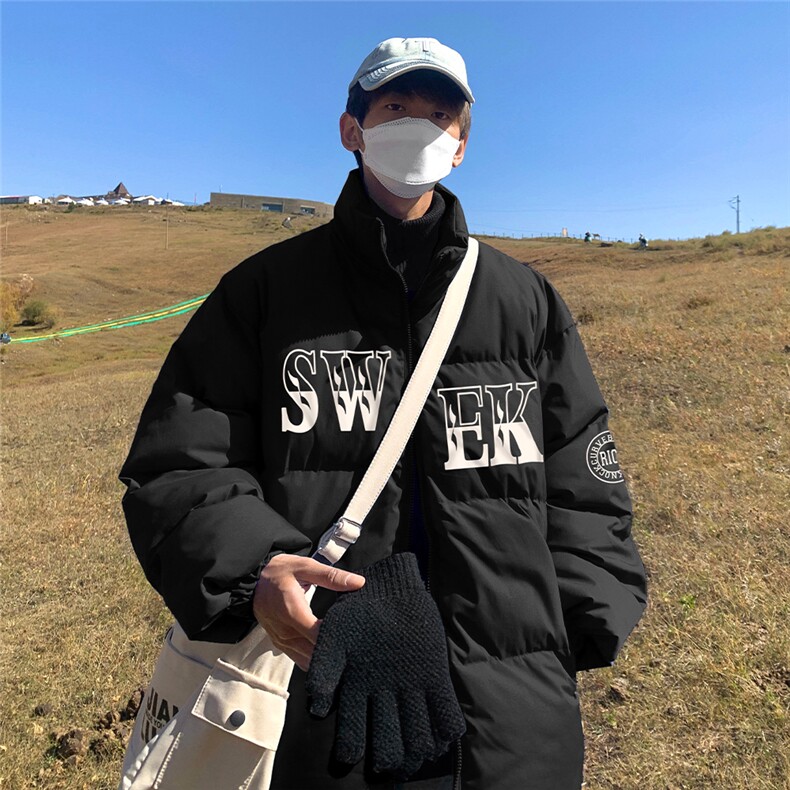 港风秋冬潮流保暖立领宽松棉服外套男MY62053P95控118,男装棉衣,电商A268A
