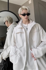 港风大码宽松版刺绣拉链连帽冲锋衣外套男XZ213-JK9901-P75控108，男装夹克，星座213
