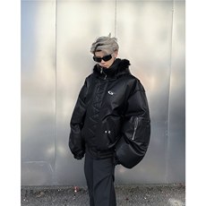 美式小众解构毛领座山雕加厚棉服外套重磅设计感皮衣M8033/P125，男装皮衣，星座506