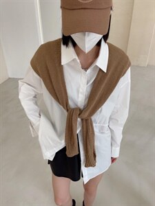 秋季新款衬衫带披肩两件套图片