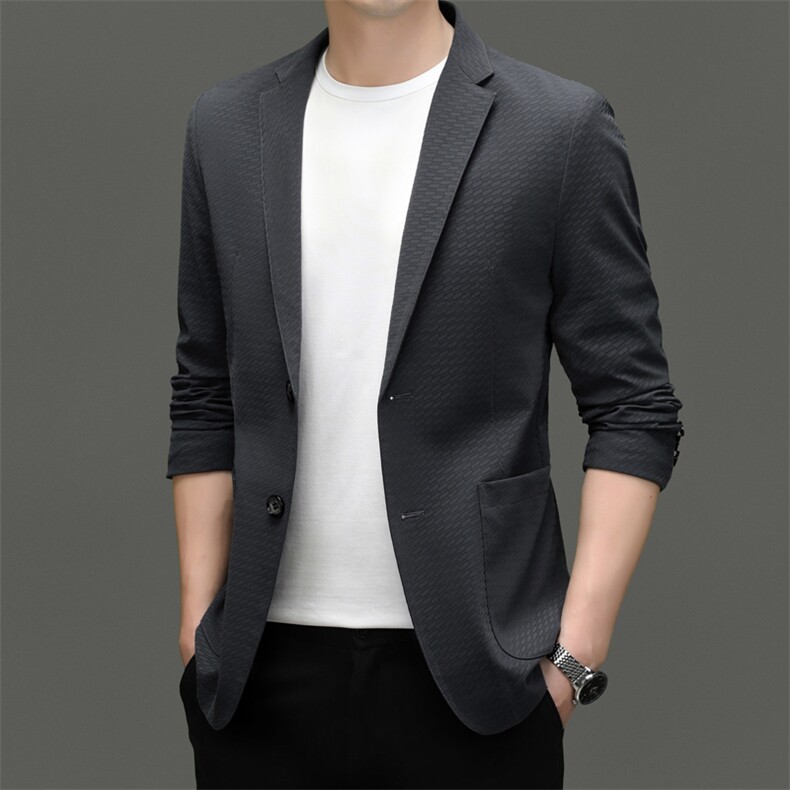秋季新款西装男西服简约外套西服商务休闲小西装单西图片