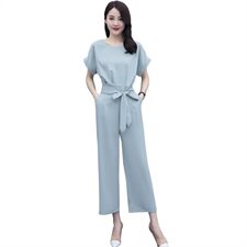 2021年夏季新款韩版减龄时尚百搭简约通勒两件套送腰带，女装职业装，韩美纤衣