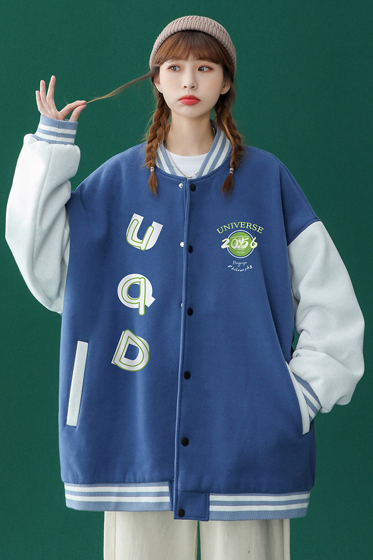 春装衔接新款潮流酷盖时尚印花宽松夹克棒球服外套G110P65控88,男装夹克,A247A