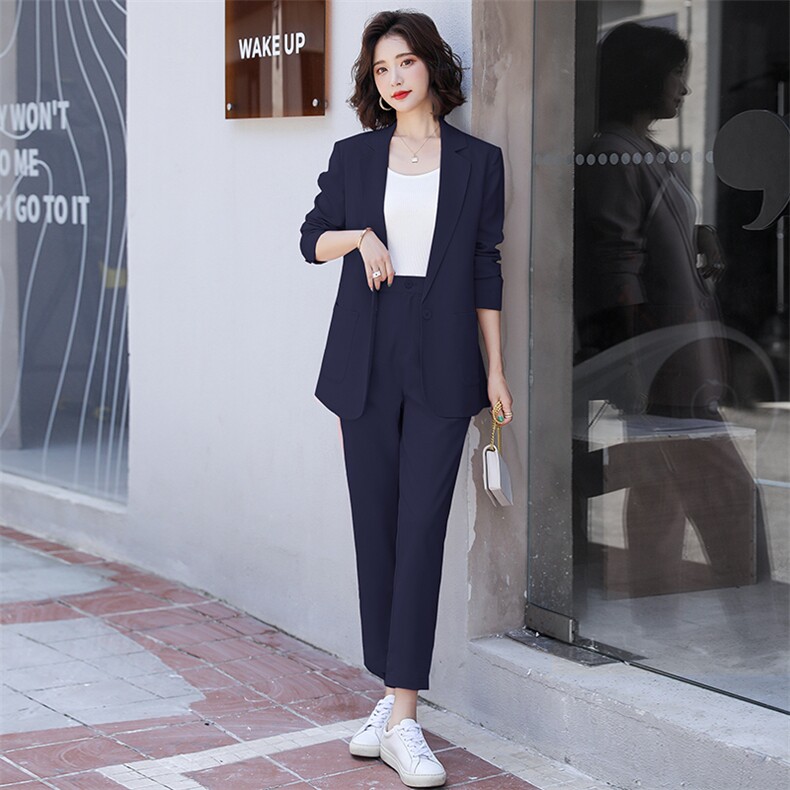 西装套装女薄款2025春夏时尚职业休闲网红西服洋气减龄两件套超火,女装套装/套裙,沫晗依美