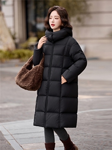 保暖长款连帽羽绒服女装2025新款冬季气质高级感加厚白鸭绒外套图片