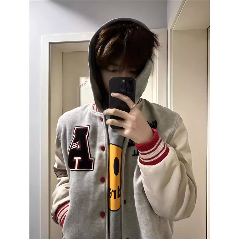 【现货】DM415-批65美式重磅复古棒球服街头重磅刺绣夹克男女秋冬图片