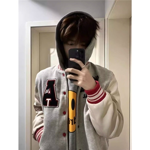 【现货】DM415-批65美式重磅复古棒球服街头重磅刺绣夹克男女秋冬图片