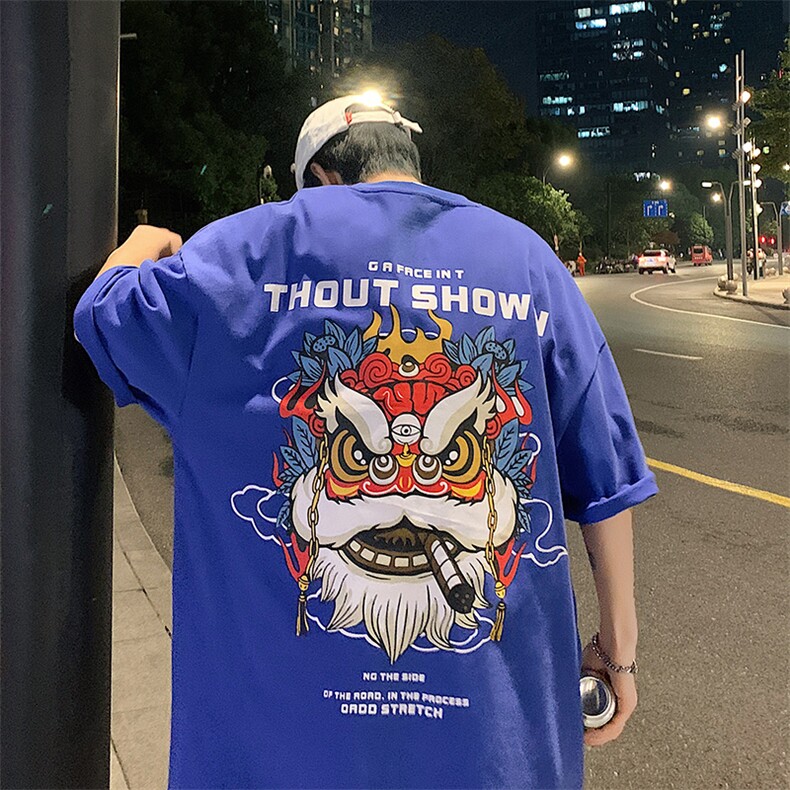 重磅潮港风短袖青少年学生百搭休闲潮流宽松T恤纯DX211 P45图片