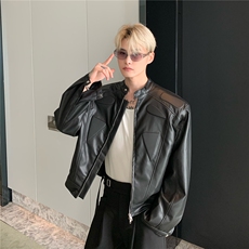 JY392-P76美式小众结构设计高级感机车夹克外套男炸街垫肩网图，男装夹克，星座1501-3