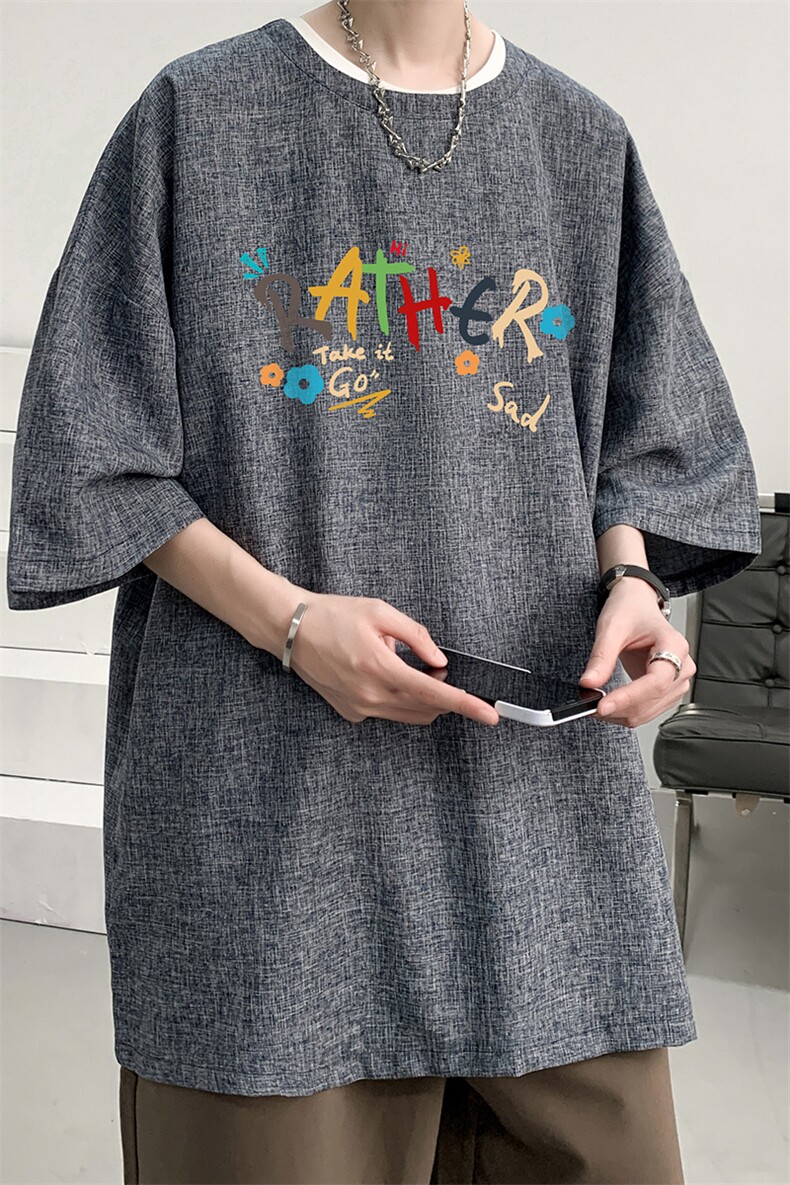 风复古亚麻短袖男棉麻t恤男半袖ZT71301-P35,男装T恤,电商A040
