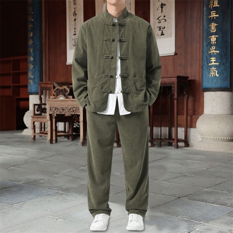 男士外套灯芯绒夹克套装盘扣立领风XZ1512-2501套装-P110,男装夹克,星座1512