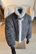 保暖麂皮座山雕棉服冬加厚毛领棉袄情侣外套5D1198-TP105178，男装棉衣，电商A102