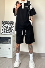 港风麂皮绒钢印短裤五分裤休闲裤A014-DY2357-P45控58，男装牛仔裤，电商A014