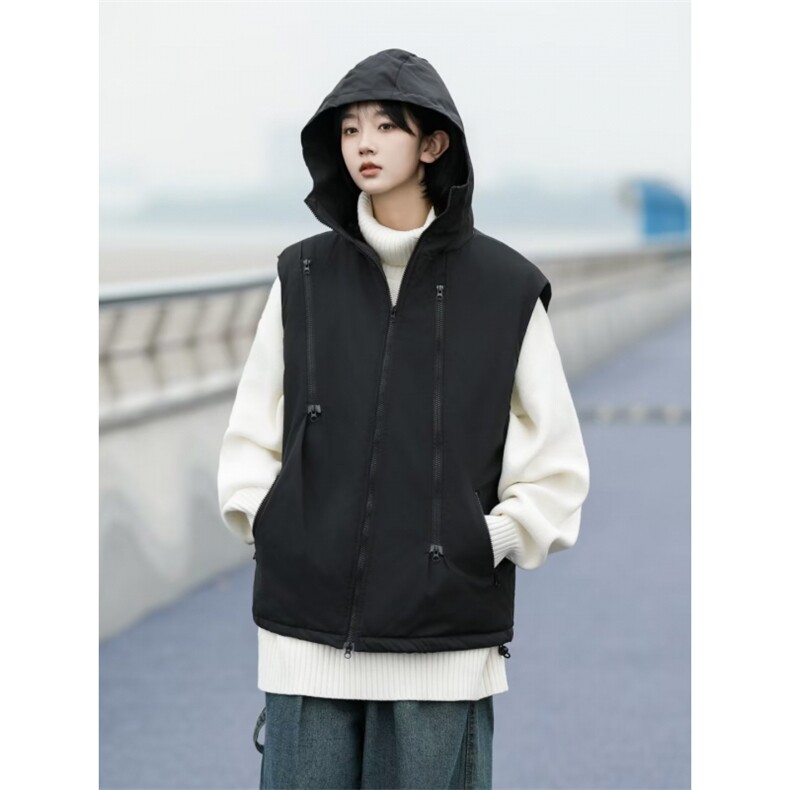 冲锋衣棉马甲女冬季潮牌ins美式机能风拉链马夹QK841P60,男装背心/马甲,星座1116-2