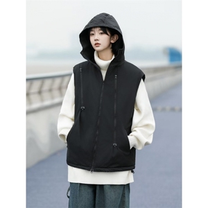冲锋衣棉马甲女冬季潮牌ins美式机能风拉链马夹 QK841 P60图片