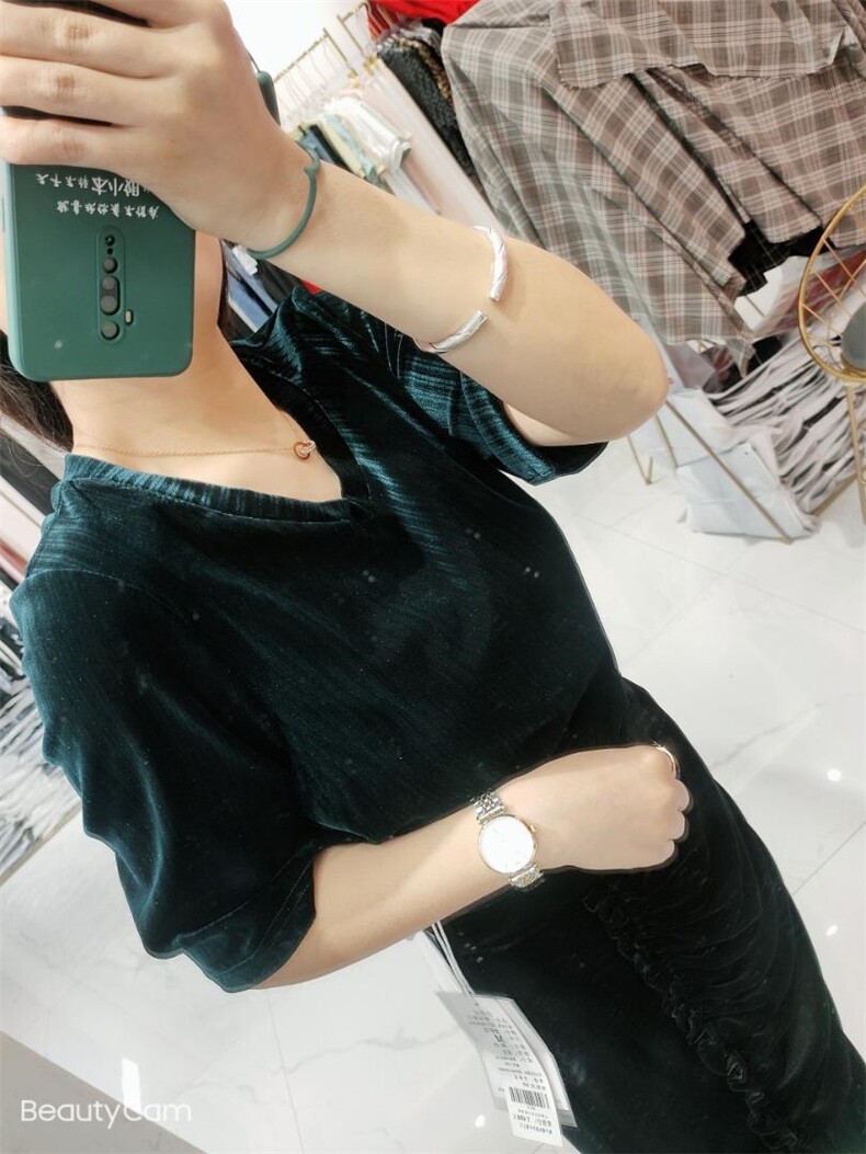 秋冬新款现货，丝绒白搭上衣+经典皮半裙整套更搭 上衣S-3X，女装半身裙，艺尚丽人