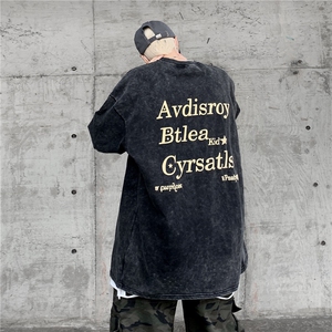 2023水洗印花T恤美式暗黑高街短袖A061-JM5157-P40控58图片
