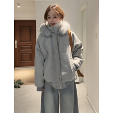 1506/QA5050/P86美式复古潮流毛领连帽棉衣男女，男装棉衣，星座1506