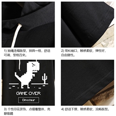 连帽短袖t恤男大码胖子带帽五分袖中袖砖墙挂拍LD54315-P45，男装T恤，电商A040A