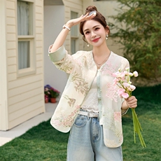 档口现货2025年夏季女装韩版休闲新中式防晒衣外套，女装短外套，靓星雨