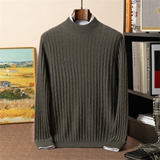 2025年秋季新款十二针阿兰花针织男士羊绒衫时尚休闲通勤百搭，男装羊绒套衫，星纬羊绒