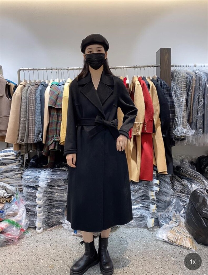2022新款气质女人味系腰带西装领羊毛双面呢大衣,女装西装,L·H·X