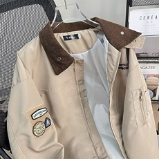 美式复古街头工装休闲夹克男高街vibe嘻哈休闲宽松翻领棒球服潮，男装夹克，星座218-8