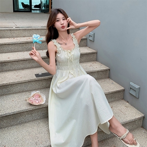 法国Rixo Rose?重磅新推 法式玫红吊带连衣裙女海边度假高端长裙图片