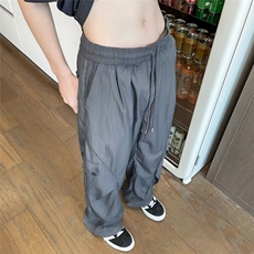 伞兵工装裤子男夏季薄款包边宽松直筒阔腿裤休闲裤K518，男装休闲裤，星座1116A-1（原606A）