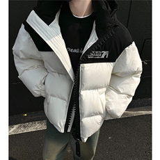 极寒保暖美式连帽大拉链羽绒棉衣加厚撞色宽松外套男H1028P158，男装棉衣，电商A341