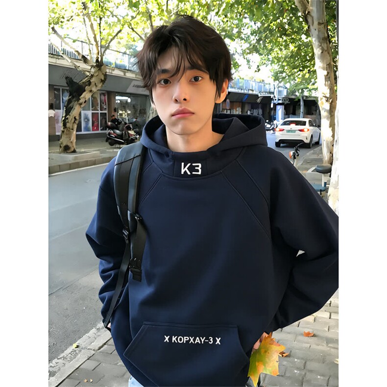 新款连帽卫衣男女韩版宽松设计感小众小个子上衣套头WX96,男装卫衣,星座516A