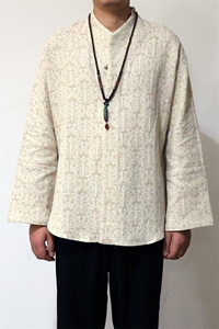 风男装棉麻提花男士改良汉服领禅意男士衬衣C248P75图片