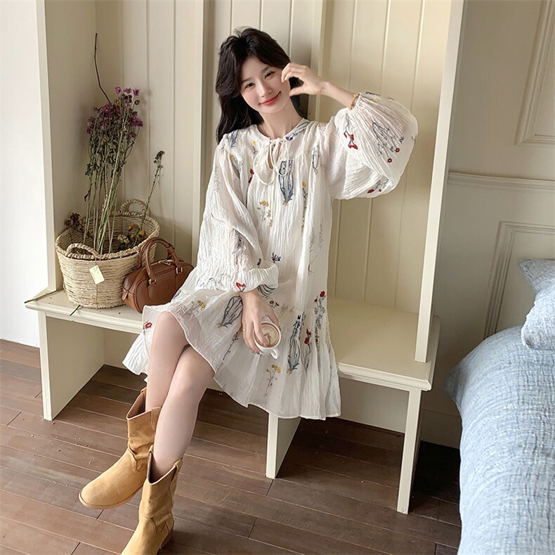 【档口有货】法式刺绣连衣裙2C059-2505-P145-K198,女装连衣裙,2C059