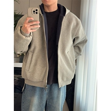 抖音得物高品质二开25秋冬美式重磅宽松结构双面连帽卫衣外套W68，男装卫衣，电商A486