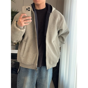 抖音得物高品质二开 25秋冬美式重磅宽松结构双面连帽卫衣外套W68图片