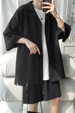 TZ62627/P55弹力短袖衬衣套装男港风夏款港风衬衫短裤两件套控88，男装休闲套装，电商A141