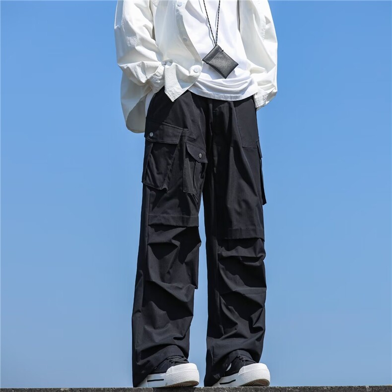 春秋季新款日系潮流户外机能工装裤男款百搭阔腿休闲裤，男装休闲裤，星座410-6（原星座1304-1）