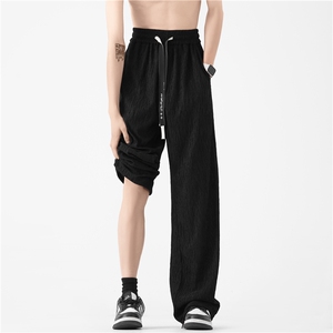 抖音品质夏季新款冰丝高级垂感宽松休闲裤B315-K24195-特p35控68图片