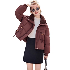 高级感超好看蓝色短款立领云朵羽绒服女冬2024新款90白鸭绒厚外套，女装羽绒服，千千佰惠