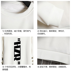 T4002-P25加绒款-P35简约帅气百搭长袖t恤男大码胖子卫衣网格，男装卫衣，电商A040A
